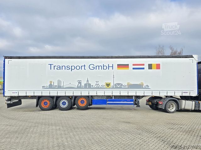 Open semitrailer with tarp SCHMITZ CARGOBULL SCS 24/L - 13.62 EB PowerCurtain Liftachse
