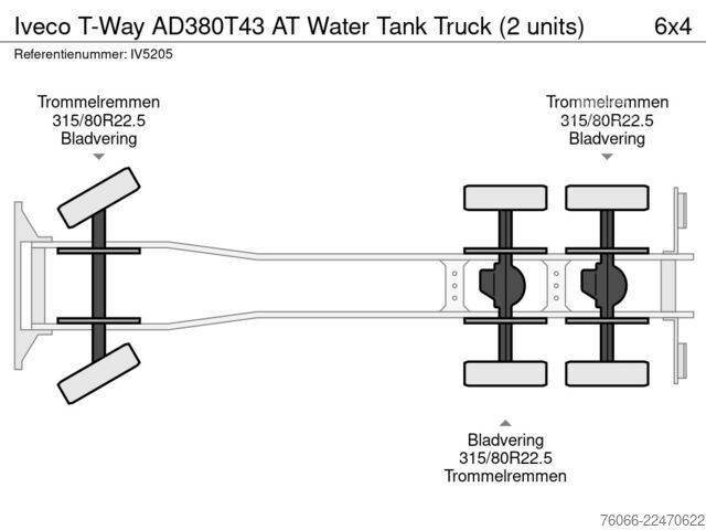 Tankwagen Iveco T-Way AD380T43 AT Water Tank Truck (2 units)