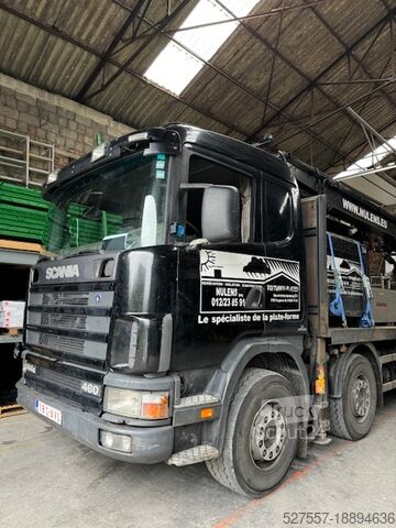 γερανός φορτηγού SCANIA R144 8X4 28M KRAAN OPEN LAADBAK CB8X4NZ1