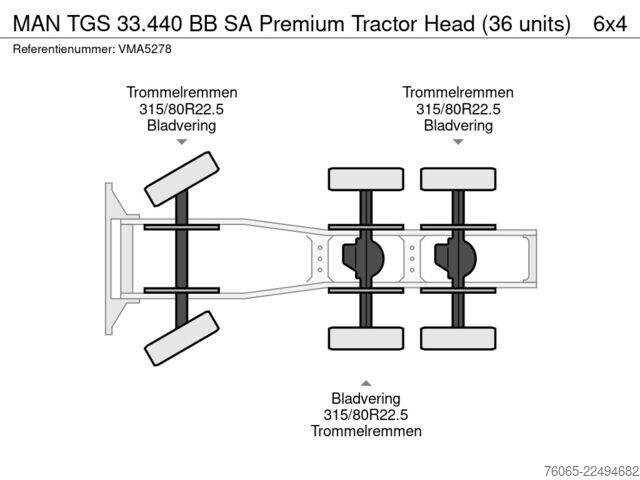 Standaard-SZM MAN TGS 33.440 BB SA Premium Tractor Head (36 units)