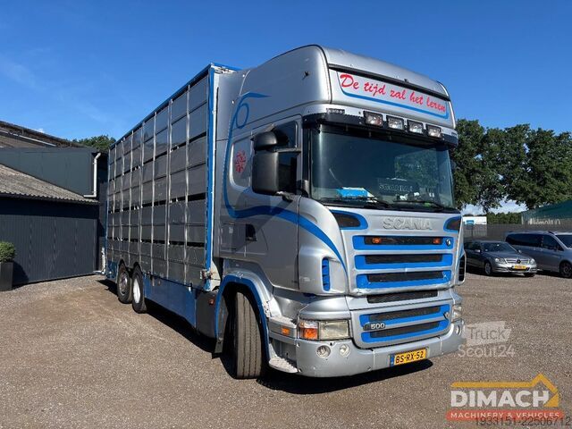 Превоз на едър рогат добитък Scania R 500 LB 6X2*4 HLB Liftas 2 stuuras - Bekkers 1...
