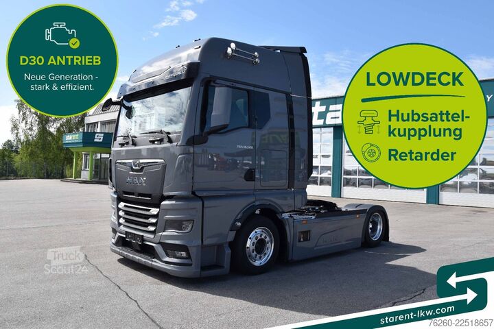 Nagy térfogatú nyergesvontató MAN TGX 18.520 Low Deck Hubsattelk. D30 Retar. MIETE