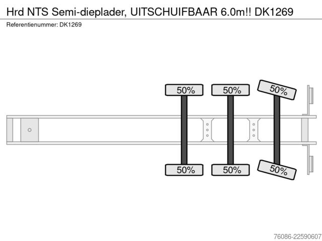 Nizak učitavač Hrd NTS Semi-dieplader, UITSCHUIFBAAR 6.0m!!