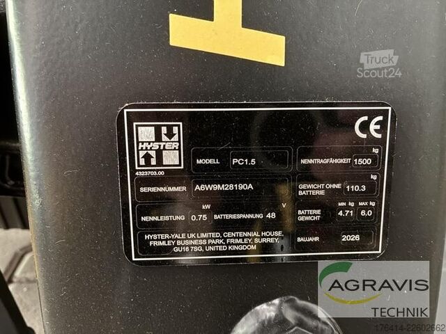 Első homlokrakodó targonca Hyster PC1.5