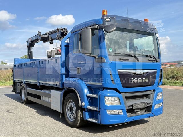 Grue montée sur camion MAN TGS 18.400 E6, Klima,Heckkran Hiab XS122 &Zange