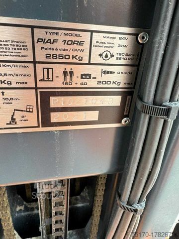Arbeitsbühne  ATN PIAF 10RE / Mastbühne / 9,9m /seitlich 3,5m