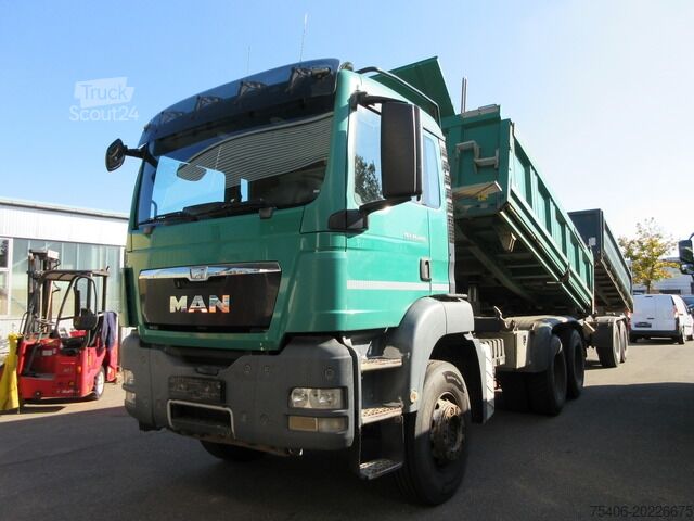 Camión volquete trilateral man TGS 26.440 6x4 BB 3-S-Meiller, BordmaticAHK