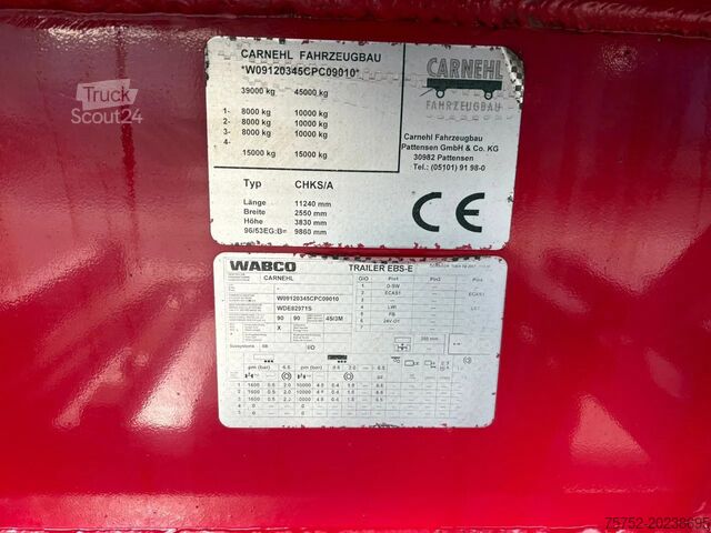 Camion de gunoi Carnehl 60m3 10 tons assen Bietenrek&Klep/deuren Stuura...