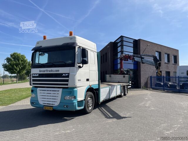 Flatbed DAF XF105.410 Platform / HMF 2220 Crane + Remote / ...