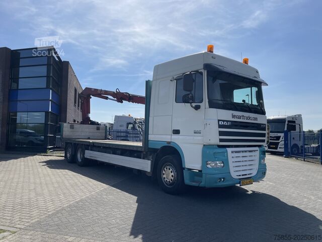 Boîte plate DAF XF105.410 Platform / HMF 2220 Crane + Remote / ...