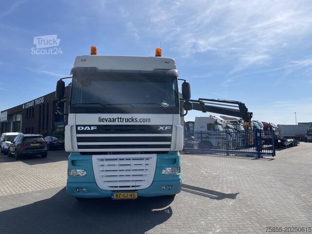 Boîte plate DAF XF105.410 Platform / HMF 2220 Crane + Remote / ...