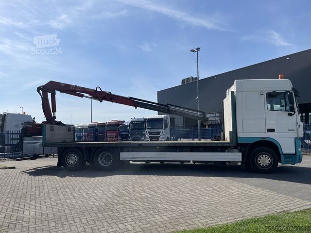Boîte plate DAF XF105.410 Platform / HMF 2220 Crane + Remote / ...