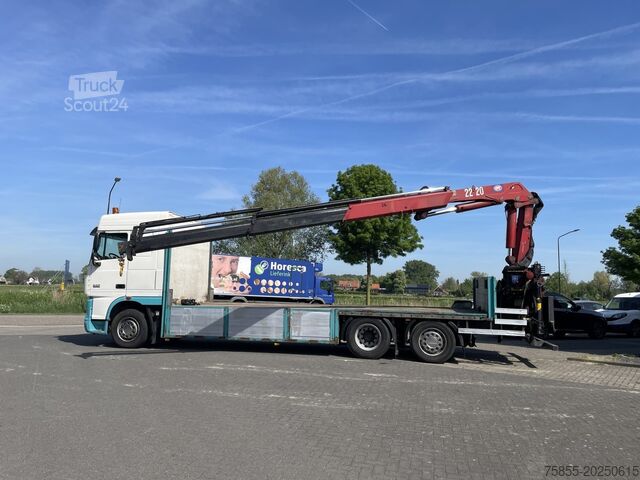 Boîte plate DAF XF105.410 Platform / HMF 2220 Crane + Remote / ...