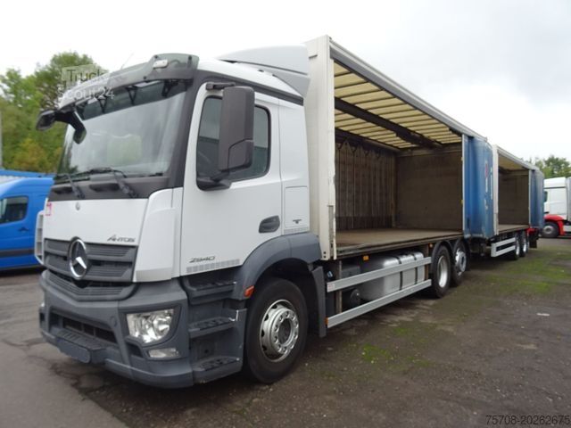 Plattewagen met zeil MERCEDES-BENZ 2540 Antos*SafeServer*38 Pal.*2x 2,5 to LBW*Ret.