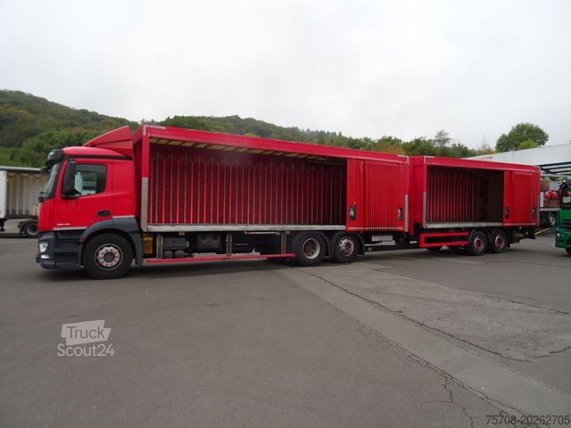 Plattewagen met zeil MERCEDES-BENZ 2540 Antos*kpl. Zug*NLA*2x LBW*38 Pal*Kamera*TOP