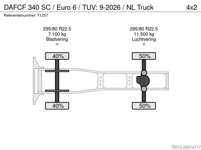 Standard-SZM DAF CF 340 SC / Euro 6 / TUV: 9-2026 / Belgium Truck