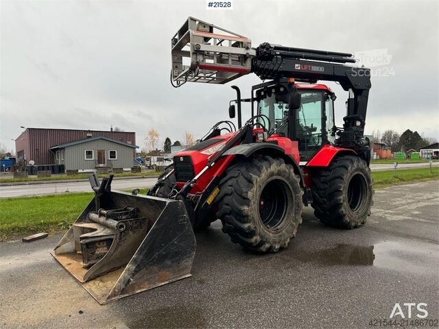 Bras de la pelle Huddig 1260C Backhoe w/ Palfinger crane, Lift, rototilt a