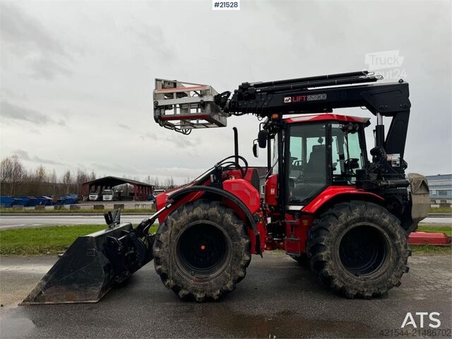 Bras de la pelle Huddig 1260C Backhoe w/ Palfinger crane, Lift, rototilt a