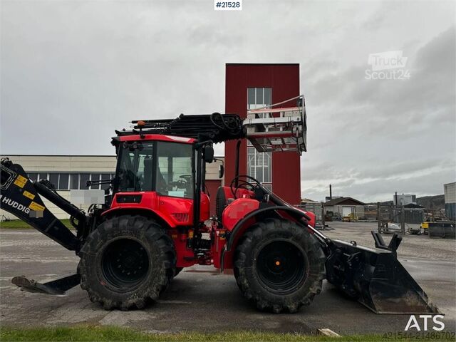 Bras de la pelle Huddig 1260C Backhoe w/ Palfinger crane, Lift, rototilt a