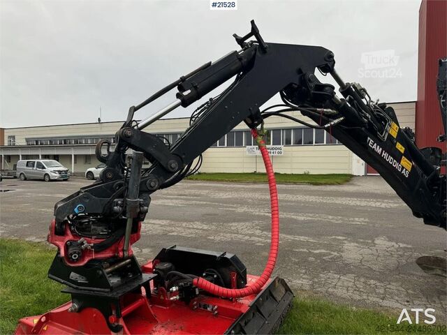 Bras de la pelle Huddig 1260C Backhoe w/ Palfinger crane, Lift, rototilt a