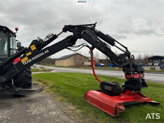 Bras de la pelle Huddig 1260C Backhoe w/ Palfinger crane, Lift, rototilt a