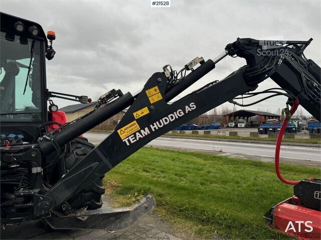 Exkavátor kar Huddig 1260C Backhoe w/ Palfinger crane, Lift, rototilt a