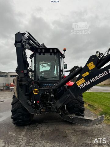 Exkavátor kar Huddig 1260C Backhoe w/ Palfinger crane, Lift, rototilt a