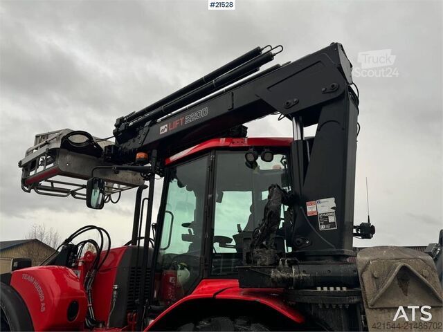 Exkavátor kar Huddig 1260C Backhoe w/ Palfinger crane, Lift, rototilt a
