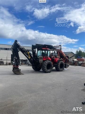 Exkavátor kar Huddig 1260C Backhoe w/ Palfinger crane, Lift, rototilt a
