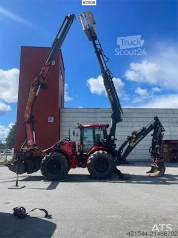 Exkavátor kar Huddig 1260C Backhoe w/ Palfinger crane, Lift, rototilt a