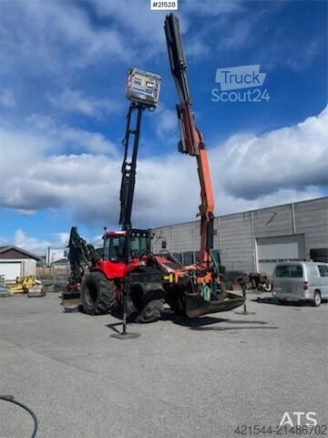 Exkavátor kar Huddig 1260C Backhoe w/ Palfinger crane, Lift, rototilt a