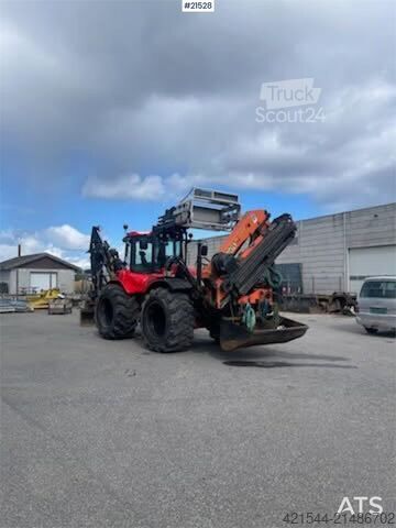 Exkavátor kar Huddig 1260C Backhoe w/ Palfinger crane, Lift, rototilt a