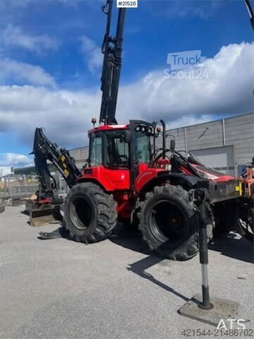 Exkavátor kar Huddig 1260C Backhoe w/ Palfinger crane, Lift, rototilt a