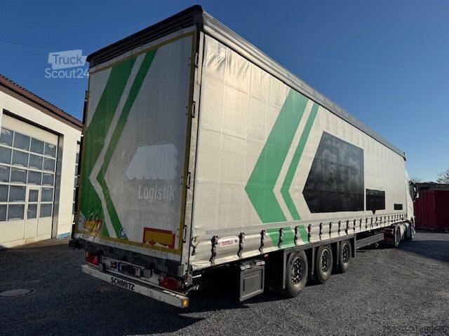 Open semitrailer with tarp Schmitz Cargobull 3 achs Mega Hubbdach 445 Portal UNFALL