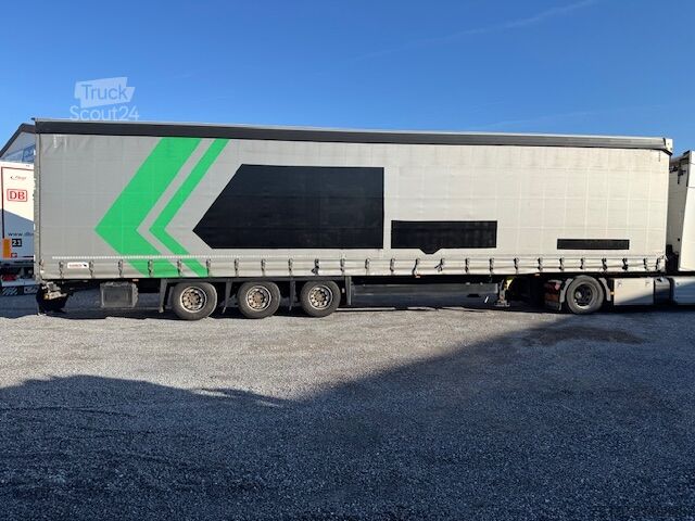 Open semitrailer with tarp Schmitz Cargobull 3 achs Mega Hubbdach 445 Portal UNFALL