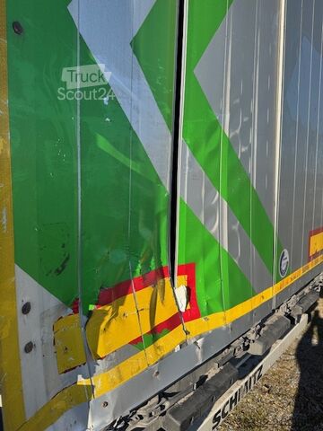 Open semitrailer with tarp Schmitz Cargobull 3 achs Mega Hubbdach 445 Portal UNFALL