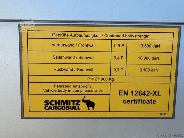 Open semitrailer with tarp Schmitz Cargobull 3 achs Mega Hubbdach 445 Portal UNFALL