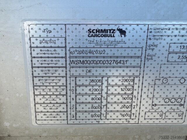 Open semitrailer with tarp Schmitz Cargobull 3 achs Mega Hubbdach 445 Portal UNFALL