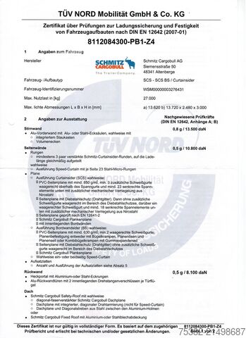 Open semitrailer with tarp Schmitz Cargobull 3 achs Mega Hubbdach 445 Portal UNFALL