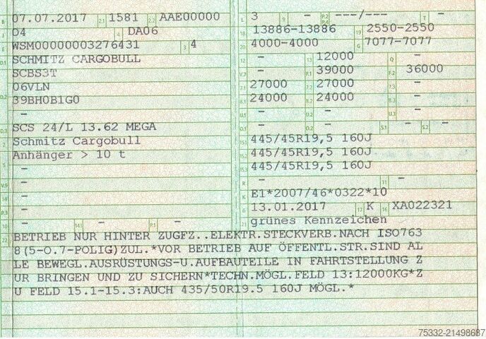 Open semitrailer with tarp Schmitz Cargobull 3 achs Mega Hubbdach 445 Portal UNFALL