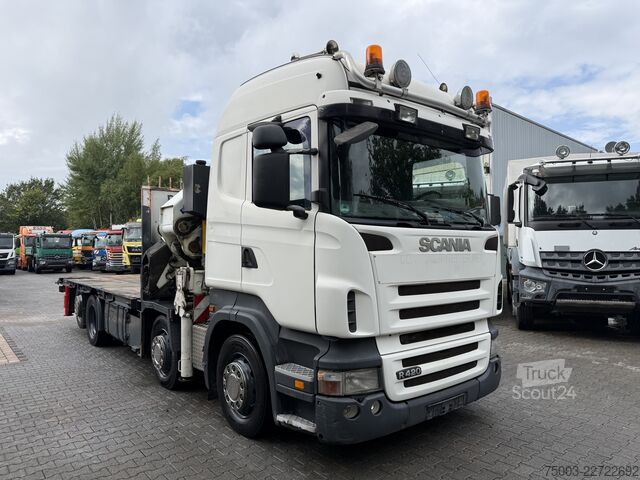 Autocarro con cassone fisso Scania R420 8X2 HMF ODIN 55 t/m Crane