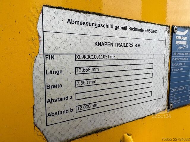 Μετακίνηση δαπέδου knapen K100 Walking Floor / 92m3 / Discbrakes / Valkx ...