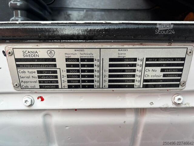 Avoin runko Scania R 114 6x2 PK 24500 / PLATFORM L=6878 mm