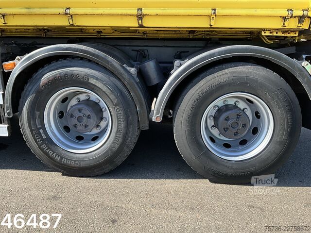 Volquete con grúa Scania P 400 8x4 Retarder HMF 16 Tonmeter Z-kraan