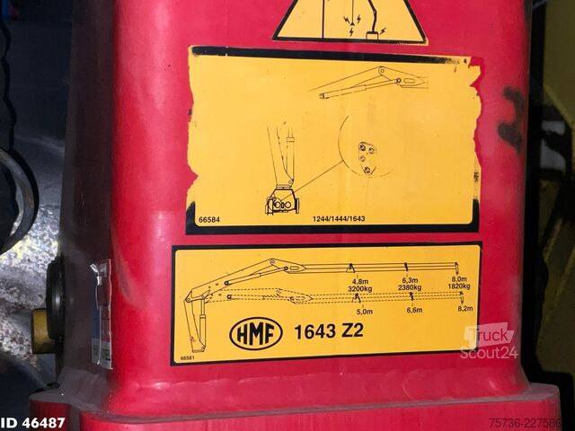 Volquete con grúa Scania P 400 8x4 Retarder HMF 16 Tonmeter Z-kraan