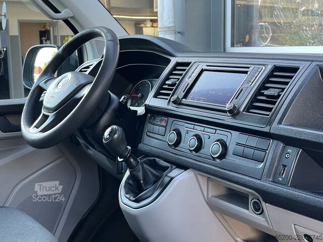 Platformslastbil med kran VW Transporter 2.0 TDI L2H1 DC Openlaadbak Pick-up...