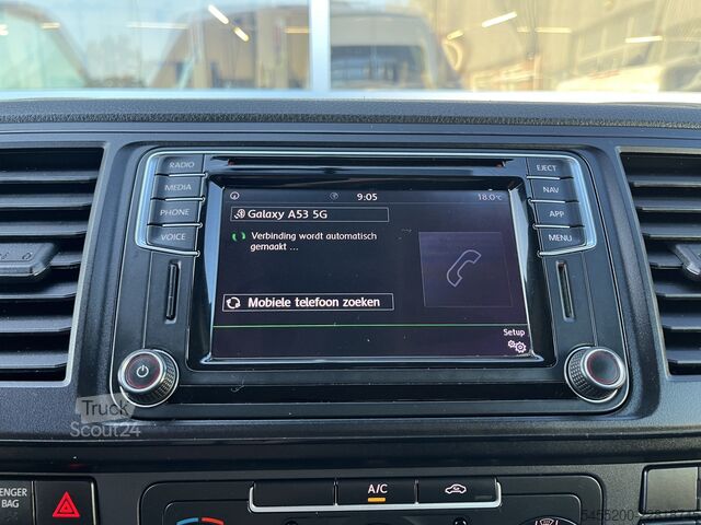 Platformslastbil med kran VW Transporter 2.0 TDI L2H1 DC Openlaadbak Pick-up...