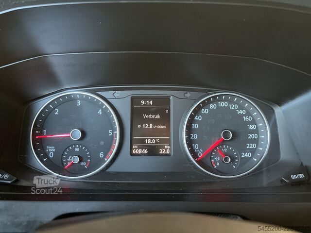Platformslastbil med kran VW Transporter 2.0 TDI L2H1 DC Openlaadbak Pick-up...