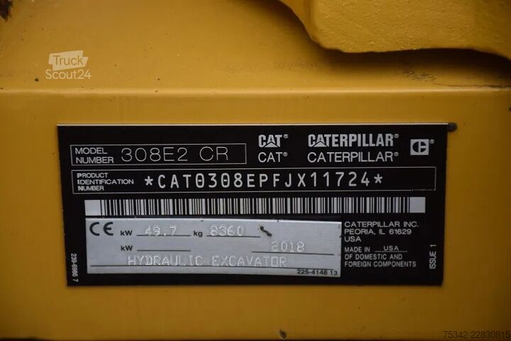Mini bager Caterpillar 308 E2CR - CW10 - snelwisselsysteem – extra fun...