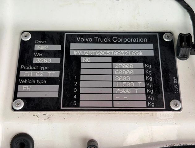 Standard SZM VOLVO FH 13.540 BOOGIE 6X2 FULL AIR 909.000 KM EURO 6